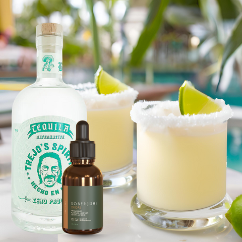 Image of Sober(ish) Drop with a pina rita drink for summer