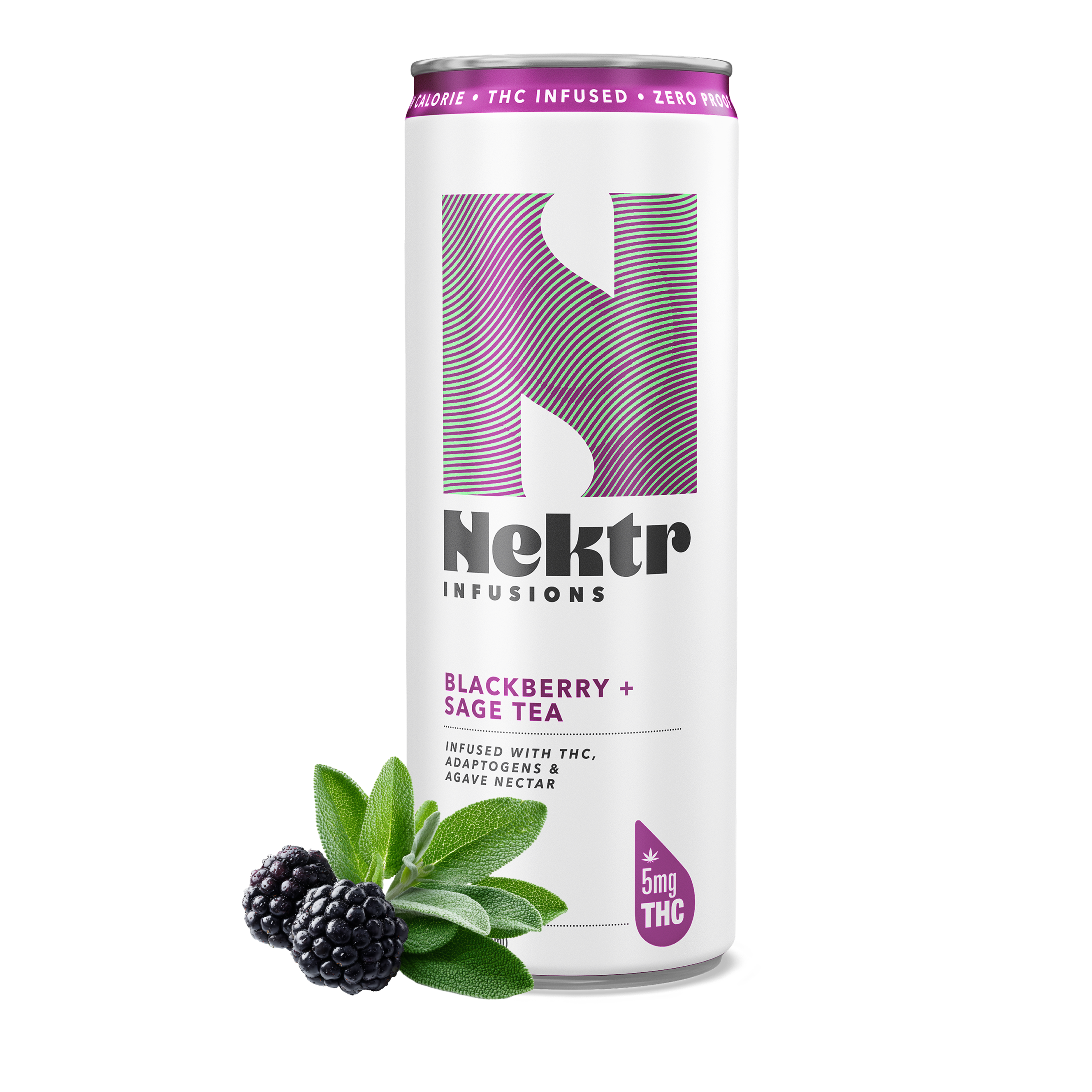 Nektr Blackberry + Sage – THC-Infused Tea – SOBER(ISH)