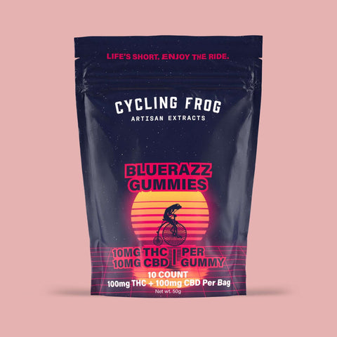 BlueRazz Gummies, 10mg THC + 10mg CBD