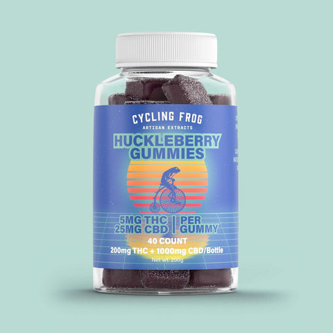 Huckleberry Gummies, 5mg THC + 25mg CBD