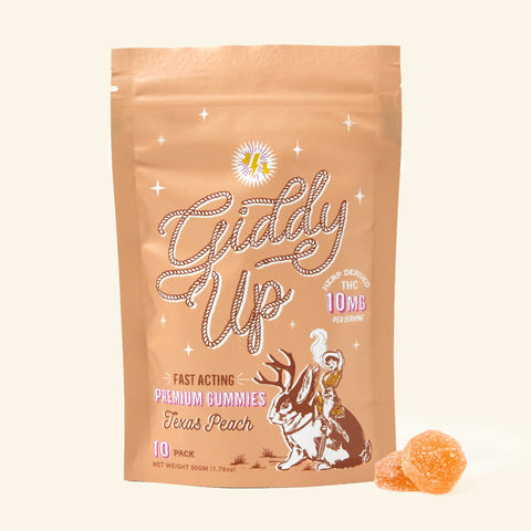 10MG THC Giddy Up Gummies in Texas Peach (SOCIAL)