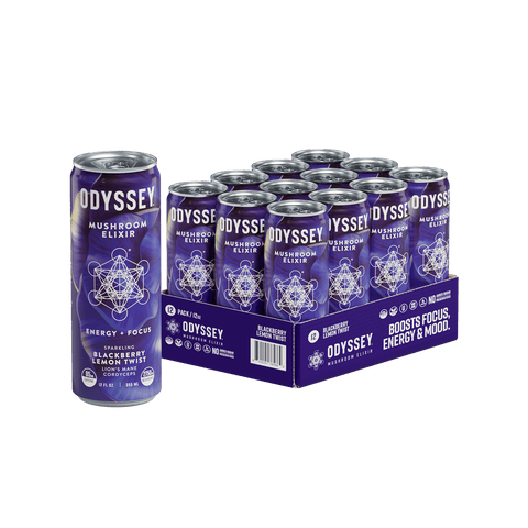 Blackberry Lemon Twist Sparkling Mushroom Energy Drink 12 Pack by OdysseyElixir