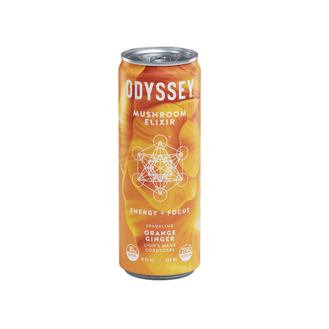 Orange Ginger Sparkling Mushroom Energy Drink 12 Pack by OdysseyElixir