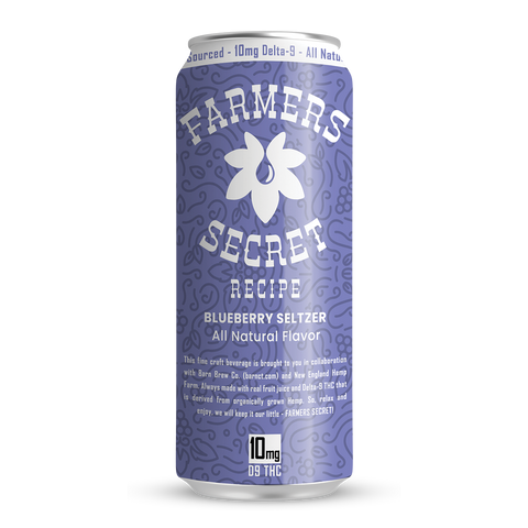 4 pack Farmers Secret Blueberry 10mg D9 THC Seltzer
