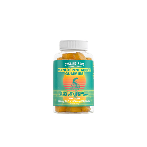 Mango-Pineapple Gummies, 5mg THC + 25mg CBD