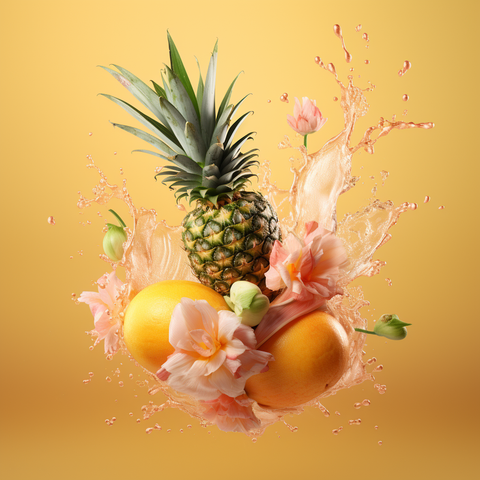 Pineapple with fruit background image