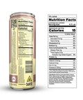 Back of the Drinkin' Buds Piña Colada Double Shot can showing nutrition facts, ingredients, and a 21+ age warning label.