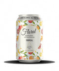 Tropical THC Seltzer with vibrant tropical fruit flavors, cannabis-infused for a refreshing and uplifting beverage experience.