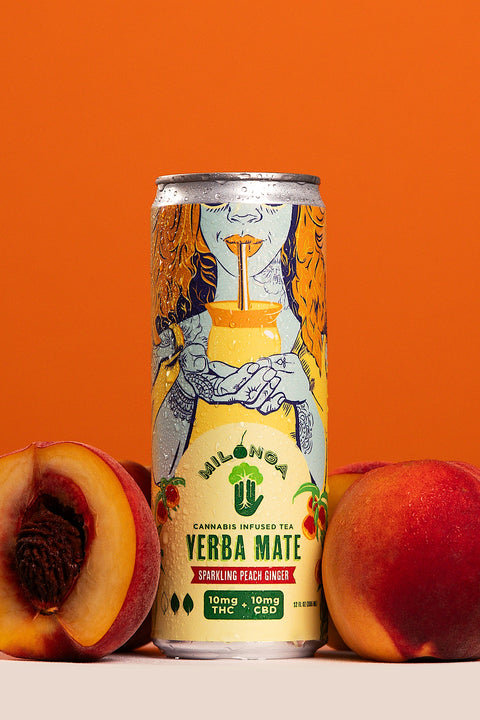 Peach - Ginger Yerba Mate Drinks (CBD/THC Infused 5-10 mg)