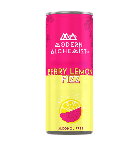 Berry Lemon Fizz Modern Alchemist Cannabis Infused Mocktail. Alcohol free. 