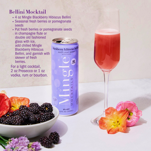 Blackberry Hibiscus Bellini by Mingle Mocktails - Non Alcoholic Beverages