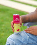 Person holding Berry Lemon Fizz Modern Alchemist Cannabis Infused Mocktail. Alcohol free. 