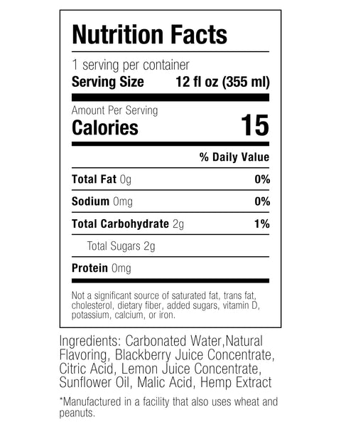 Blackberry Lemon THC Sparkling Water | Mellow