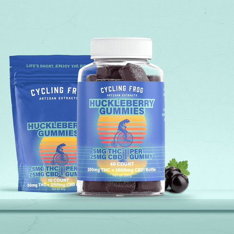 Huckleberry Gummies, 5mg THC + 25mg CBD