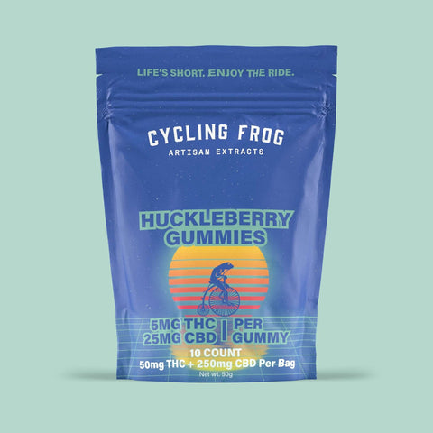 Huckleberry Gummies, 5mg THC + 25mg CBD