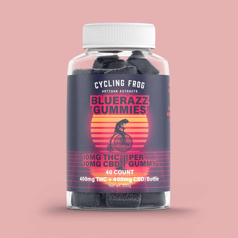 BlueRazz Gummies, 10mg THC + 10mg CBD