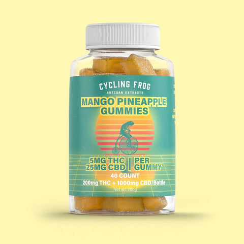 Mango-Pineapple Gummies, 5mg THC + 25mg CBD