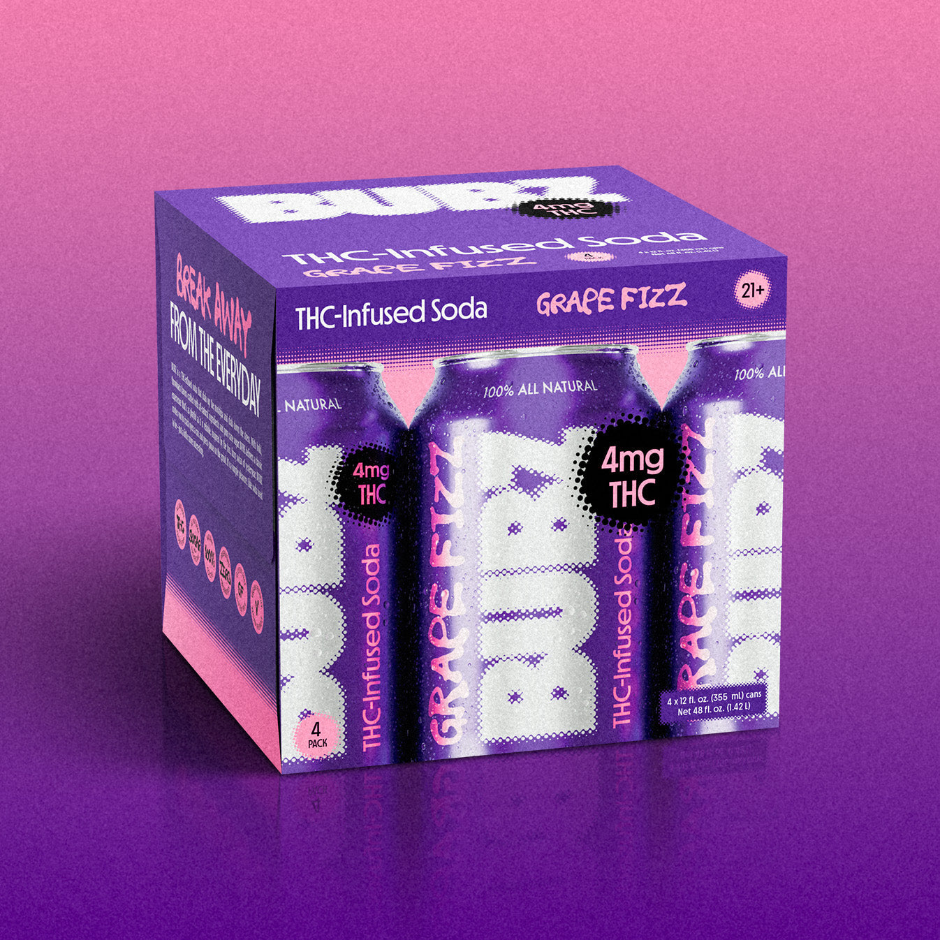 BUBZ Grape Fizz THC Soda 4-PACK – SOBER(ISH)