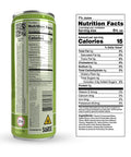 The back of a Drinkin’ Buds Margarita Double Shot can is shown with a detailed nutrition facts label, QR code, ingredients list, and a 21+ age warning.