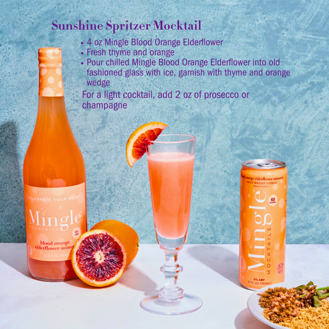 Blood Orange Elderflower Mimosa by Mingle Mocktails - Non Alcoholic Beverages