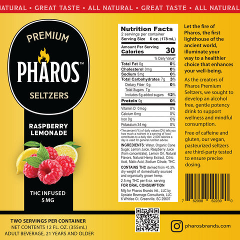 Raspberry Lemonade THC-Infused Sparkling Drinks (4 Pack)