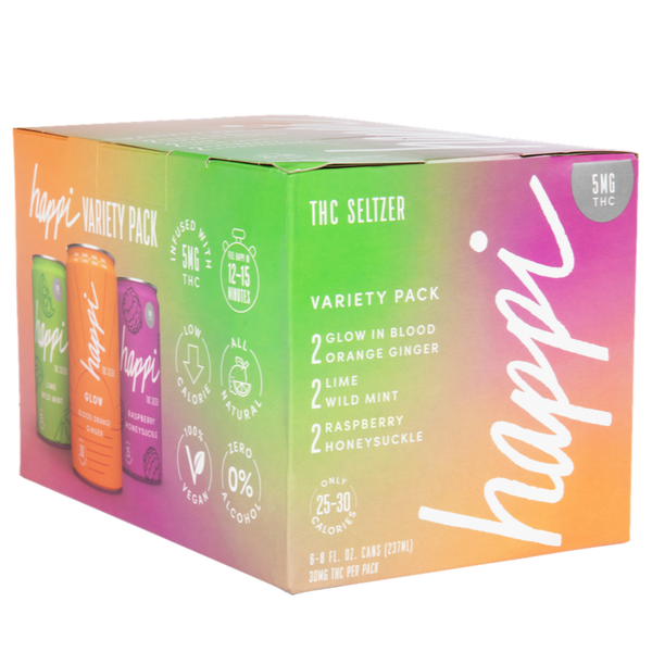 Happi Variety Pack | 6-Pack of Of Our Top Three THC Seltzer