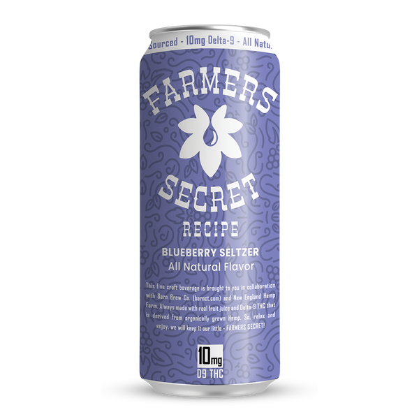 4 pack Farmers Secret Blueberry 10mg D9 THC Seltzer – SOBER(ISH)