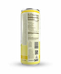 The image shows the back of a "Drinkin' Buds Beverages" can, displaying the Nutrition Facts label for a lemonade flavor. It details 35 calories per 12 oz serving, 0g fat, 8g total carbohydrates, and 0g protein, with 20% juice content. The label also features a QR code, a THC compliance warning, and the "Powered by SōRSE" logo.