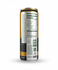 The image shows the back of a "Drinkin' Buds Beverages" can, featuring the Nutrition Facts label. The label indicates details like 15 calories per 12 oz serving, 0g fat, 3g total carbohydrates, and 0g protein. The can is marked as non-alcoholic and displays a "Powered by SōRSE" branding, with a QR code and THC compliance notice.