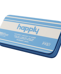 happly gummies | the right amount of sleep
Blue and white container with 'happly' branding on a white background.