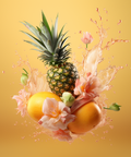 Pineapple with fruit background image